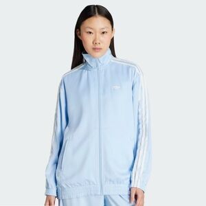 *New* Adidas Originals Satin Firebird Track Jacket 3-Stripes White Ruffle